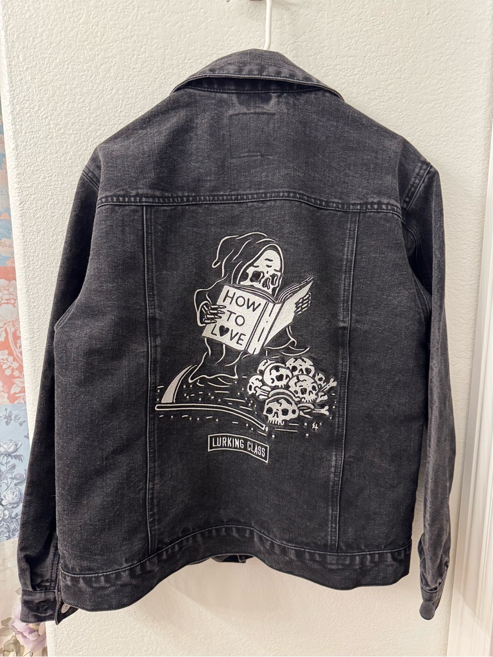 Lurking Class Women's Black Embroidered Denim Jacket Medium how to love